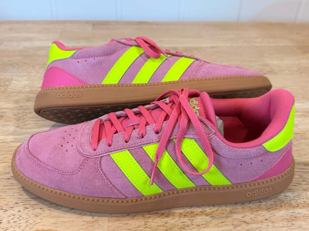 adidas Women's Breaknet Sleek Sneaker Pink Neon Size 10